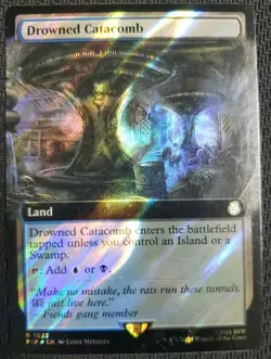MTG *Drowned Catacomb Extended Art Surge Foil X1* (LP) Fallout - Image 1