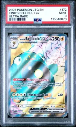 2025 POKEMON JTG EN-JOURNEY TOGETHER ULTRA RARE #172 IONO'S BELLIBOLT EX PSA 9 - Image 1