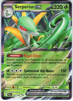 Serperior ex 003/086 Pokemon SV: Black Bolt Holo Double Rare NM - Image 1