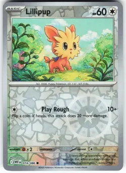 Lillipup 074/086 Pokemon SV: White Flare Reverse Holo Common NM - Image 1