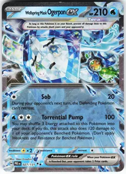 Wellspring Mask Ogerpon ex 027/131 Pokemon Prismatic Evolutions Holo Double Rare - Image 1