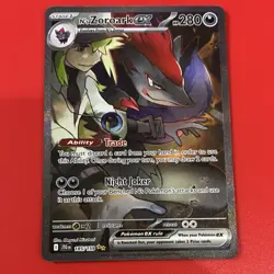 Pokemon N's Zoroark ex #185/159 SV09 Journey Together SIR Holo EN 280HP - Image 1