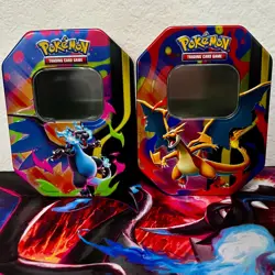 Pokemon TCG Mega Charizard EX Tin (6) Empty 2025 Charizard X & Y Storage Display - Image 2