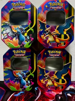Pokemon TCG Mega Charizard EX Tin (6) Empty 2025 Charizard X & Y Storage Display - Image 3