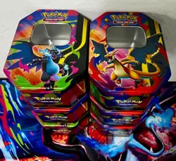 Pokemon TCG Mega Charizard EX Tin (6) Empty 2025 Charizard X & Y Storage Display - Image 4