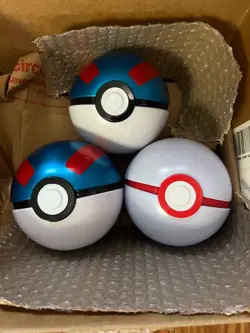 Pokemon Poke Ball Tin Lot Of 3 EMPTY NO PACKS - Exact Tins Shown - Image 1