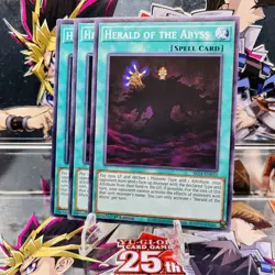 3x Yugioh Playset Herald of the Abyss SR14-EN032 Common 1st Ed Near Mint - Image 1