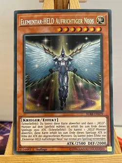 Elementar-HELD Aufrichtiger Neos BLRR-DE079 Secret Rare Deutsch NM YUGIOH - Image 1