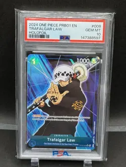 Trafalgar Law - One Piece PRB01 ST03-008 Alternate Art PSA 10 - Image 1