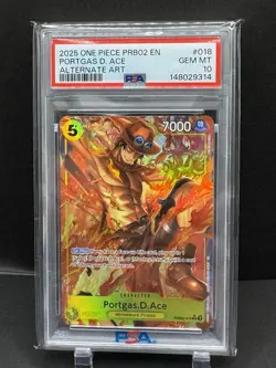 Portgas D Ace - One Piece PRB02 EN Alternate Art PRB02-018 PSA 10 - Image 1