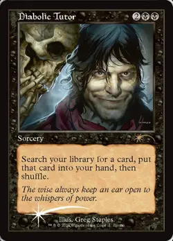 MTG DIABOLIC TUTOR FOIL EXC - TUTORE DIABOLICO - ITALIAN - PROMO - MAGIC - Image 1