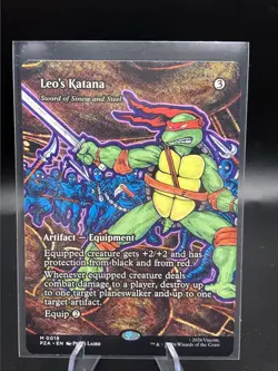 Leo's Katana (Sword of Sinew) - Borderless Mythic - MTG TMNT PZA - 0018 Regular - Image 1