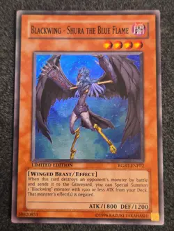 Yugioh Blackwing - Shura the Blue Flame RGBT-ENPP2 Super Rare Limited Edition LP - Image 1
