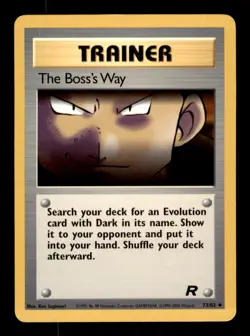 The Boss's Way 73/82 Uncommon Team Rocket Pokemon Unlimited Damaged - Image 1