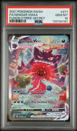Pokemon Gengar VMAX Fusion Strike Secret Rare Full Alt Art #271 PSA 10 Gem Mint - Image 1