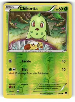 Chikorita 1/122 Common BREAKpoint Reverse Holo Pokemon Lightly Played - Image 1