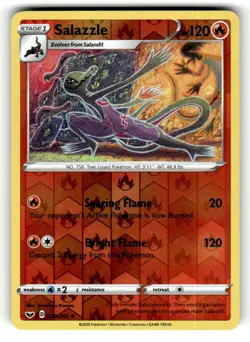 Salazzle 028/202 Uncommon Sword & Shield Reverse Holo Pokemon Lightly Played - Image 1