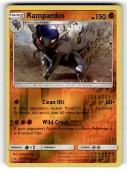 Rampardos 65/156 Rare Ultra Prism Reverse Holo Pokemon Lightly Played - Image 1