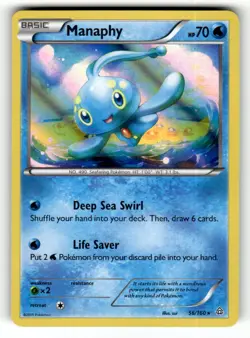 Manaphy 56/160 Rare Primal Clash Holo Pokemon Lightly Played - Image 1