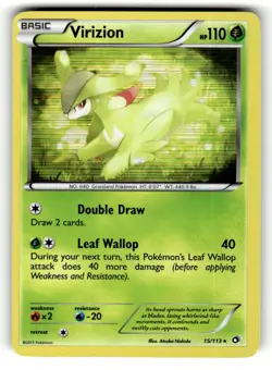 Virizion 15/113 Holo Rare Legendary Treasures Holo Pokemon Lightly Played - Image 1