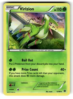 Virizion 12/98 Rare Ancient Origins Holo Pokemon Lightly Played - Image 1