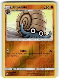Omanyte 75/181 Uncommon Team Up Reverse Holo Pokemon Near Mint - Image 1