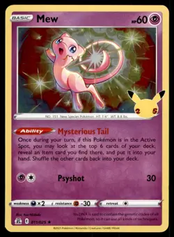 MEW 011/025 HOLO RARE CELEBRATIONS POKEMON NEAR MINT - Image 1