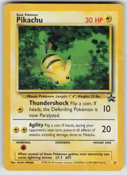 Pikachu 27 Promo Wizards Black Star Promos Pokemon Damaged - Image 1