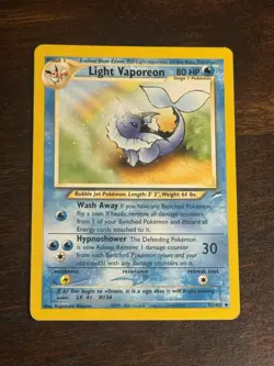 Pokemon Light Vaporeon Neo Destiny 52/105 Regular Unlimited vintage 1999 rare - Image 1