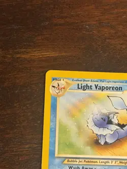 Pokemon Light Vaporeon Neo Destiny 52/105 Regular Unlimited vintage 1999 rare - Image 2