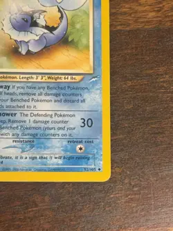 Pokemon Light Vaporeon Neo Destiny 52/105 Regular Unlimited vintage 1999 rare - Image 4