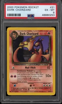Pokemon Team Rocket Dark Charizard 21/82 PSA 6 - Image 1