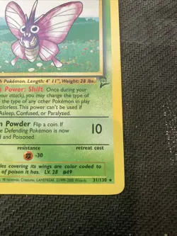 Pokemon TCG - Venomoth - 31/130 - Rare - Base Set 2 [Near Mint] - Image 2