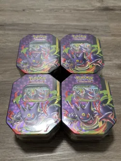 POKEMON TCG MEGA MOONLIT TIN MEGA GENGAR EX LOT OF 4 BRAND NEW UNOPENED - Image 1