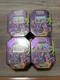 POKEMON TCG MEGA MOONLIT TIN MEGA GENGAR EX LOT OF 4 BRAND NEW UNOPENED - Image 2