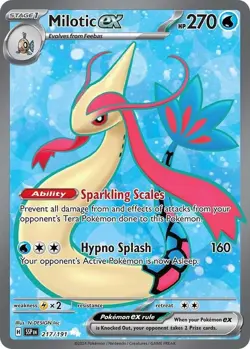 Pokemon TCG SV08: Surging Sparks Milotic ex 217/191 Holo Ultra Rare - Image 1