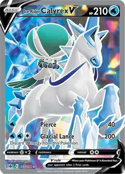 Pokemon TCG SWSH06: Chilling Reign Ice Rider Calyrex V Full Art 163/198 Holo Ult - Image 1