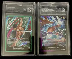 TAG 10 One Piece OP09-061 & OP12-020 Monkey.D.Luffy & Roronoa Zoro - EN - Foil - Image 1