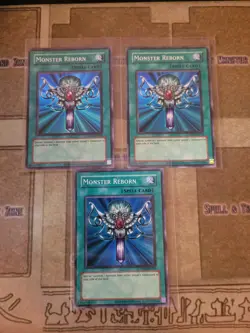YUGIOH 3X MONSTER REBORN RP01-EN016 SUPER UNLIMITED ED NM 2020 - Image 1