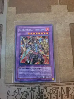 YUGIOH GLADIATOR BEAST HERAKLINOS GLAS-EN044 SECRET 1ST ED LP - Image 1