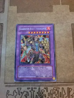 YUGIOH GLADIATOR BEAST HERAKLINOS GLAS-EN044 SECRET 1ST ED LP - Image 3