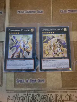 YUGIOH CONSTELLAR PLEIADES NM + CONSTELLAR PTOLEMY M7 HA07 SECRET 1ST ED LP - Image 1