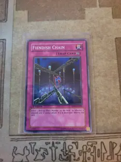YUGIOH FIENDISH CHAIN ABPF-EN064 SUPER 1ST ED NM 1996 - Image 1