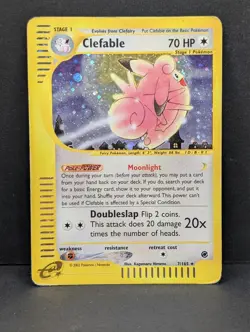 Clefable 007/165 Expedition Base Set Holo Ultra Rare Pokemon TCG Nintendo MP+ - Image 1