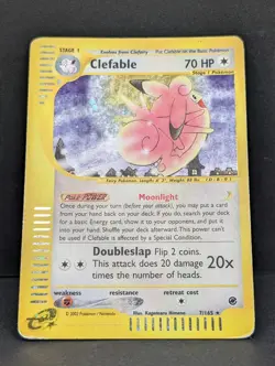 Clefable 007/165 Expedition Base Set Holo Ultra Rare Pokemon TCG Nintendo MP+ - Image 3