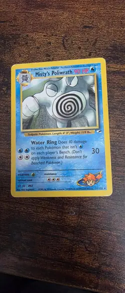 Misty's Poliwrath 31/132 Rare Gym Heroes Pokemon Lightly Played - Image 1
