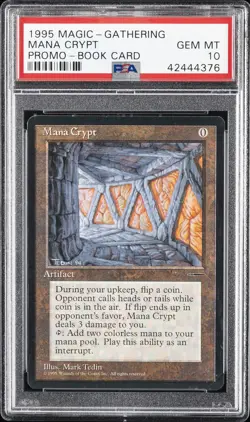 1995 MAGIC THE GATHERING PROMO BOOK CARD MANA CRYPT PSA 10 - Image 1