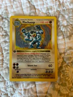 MACHAMP (BASE SET SHADOWLESS) 8/102 HOLO HOLO RARE DECK EXCLUSIVES POKEMON HP - Image 1