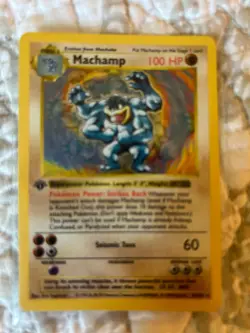 MACHAMP (BASE SET SHADOWLESS) 8/102 HOLO HOLO RARE DECK EXCLUSIVES POKEMON HP - Image 2