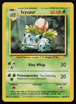 IVYSAUR 30/102 UNCOMMON BASE SET UNLIMITED POKEMON MP - Image 1